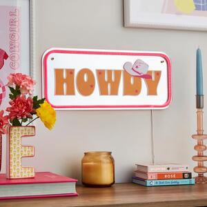Howdy Mirrored Neon Sign