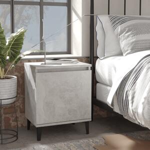 Bed Cabinets with Metal Legs Concrete Grey 40x30x50 cm