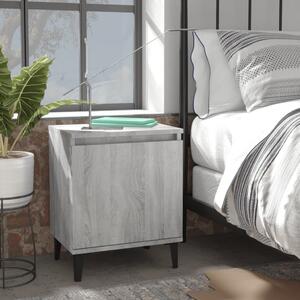 Bed Cabinets with Metal Legs 2 pcs Grey Sonoma 40x30x50 cm