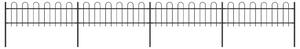 Garden Fence with Hoop Top Steel 6.8x0.6 m Black