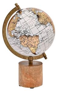 Harvey Makin Gold & Wood Globe Ornament