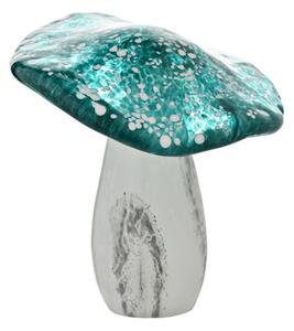 Objets d'Art Glass Teal Toadstool Ornament