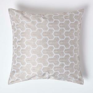 Homescapes Geometric Natural Jacquard Cushion Cover, 60 x 60 cm