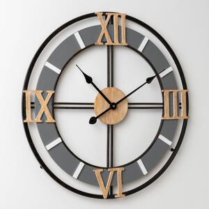 Hometime Metal & Wood Skeleton Wall Clock