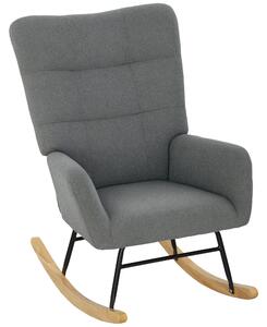 HOMCOM Teddy Fleece Rocking Chair - Grey