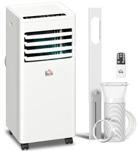 HOMCOM Mobile Air Conditioner White W/ Remote Control Cooling Dehumidifying Ventilating - 557W Aosom UK