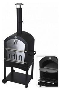 Coal Barbecue with Wheels Black (Ø10 x 46,5 cm) (44,5 x 65 x 158 cm)