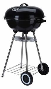 Coal Barbecue with Wheels Black Enamelled Steel Circular