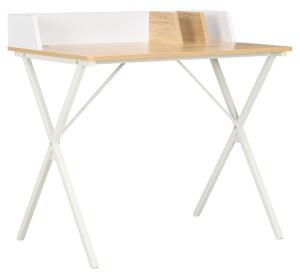 Desk White and Natural 80x50x84 cm