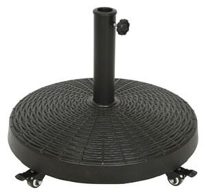 Base for beach umbrella 841097 Black Polyethylene Steel With wheels Ø 52 cm