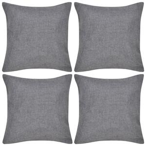 4 Anthracite Cushion Covers Linen-look 50 x 50 cm