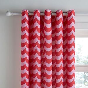 Pink Scallop Blackout Eyelet Curtains