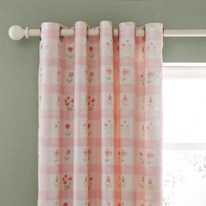 Floral Gingham Blackout Eyelet Curtains