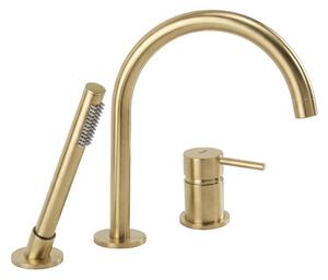 3-Hole Bathtub Faucet Rea Lungo Brush Gold