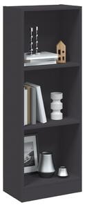 3-Tier Book Cabinet Grey 40x24x109 cm Engineered Wood