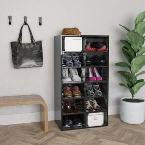 Shoe Rack High Gloss Black 54x34x100.5 cm Engineered Wood