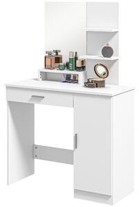 HOMCOM Simple and Modern Dressing Table, with Storage - White