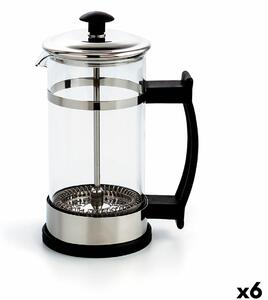 Cafetière with Plunger Quid Serenia Transparent Glass Stainless steel 350 ml (6 Units)