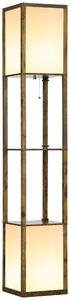 HOMCOM Modern Shelf Floor Lamp with Dual Ambient Light, Standing Lamp Living Room, Bedroom, 156cm, Brown Aosom UK
