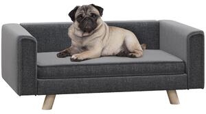 PawHut Dog Sofa Bed, Elevated Dog Couch for Medium and Small Dogs, with Soft Cushion, Removable and Washable Cover, Grey Aosom UK