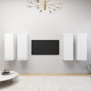 TV Cabinets 4 pcs High Gloss White 30.5x30x90 cm Engineered Wood