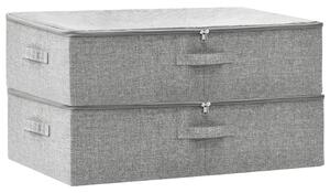 Storage Boxes 2 pcs Fabric 70x40x18 cm Grey