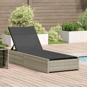 Aleris Garden Poly Rattan Reclining Sun Lounger in Beige