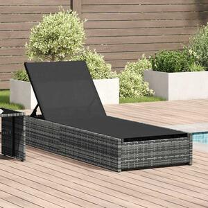 Aleris Garden Poly Rattan Reclining Sun Lounger in Grey
