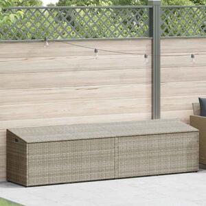 Jenrix Garden Poly Rattan Double Storage Box in Light Grey