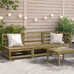 Etreno Outdoor Wood Pine Lounge Set in Green
