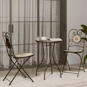 Etrix Garden Ceramic Top Bistro Set in Terracotta and White
