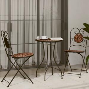 Etrix Garden Ceramic Top Bistro Set in Terracotta