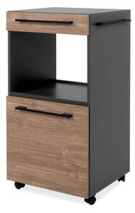Finori Rolling Storage Cabinet Palma 35A Anthracite Grey and Bamboo