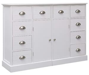 Sideboard with 10 Drawers White 113x30x79 cm Wood
