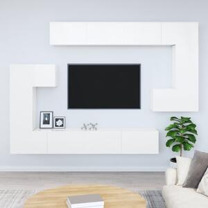 Wall-mounted TV Cabinet High Gloss White Engineered Wood