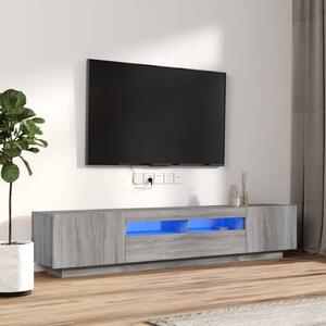 2 Piece TV Cabinet Set with LED Lights Grey Sonoma Engineered Wood