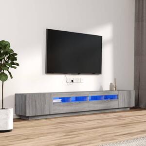 3 Piece TV Cabinet Set with LED Lights Grey Sonoma Engineered Wood