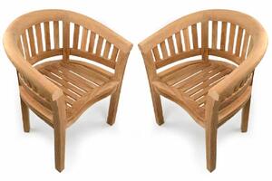 Prattville Teak Wooden Outdoor Arm Chairs In Pair