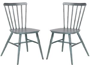 Piper Vintage Blue Aluminium Side Chairs In Pair