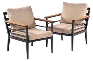 Peoria Teak Wooden Sofa Chairs In Pair