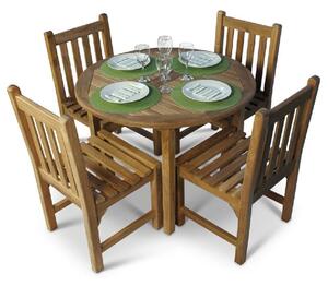 Sierra Wooden Dining Table With 4 Chairs In Teak