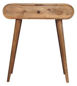 Mini Oak-ish Dressing Table with Foldable Mirror