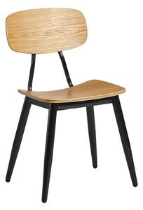 Tuna Side Chair - Ply Oak & Black Steel Frame