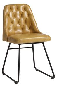 Farland Side Chair - Leather - Vintage Gold