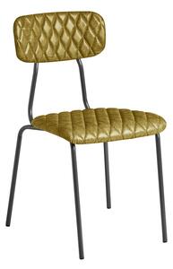 Tara Side Chair – Diamond Stitched - Vintage Gold