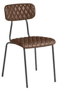 Tara Side Chair – Diamond Stitched - Vintage Brown