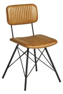Huke Side Chair - Light Tan Leather