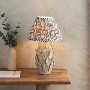 Riyadh Pearl Grey 30cm Shade Small Ceramic Table Lamp In Ivory