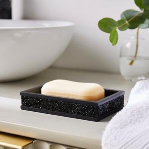 Sparkle Black Square Soap Dish