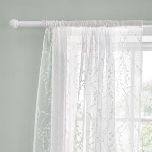 Belle Embroidery Slot Top Curtains White